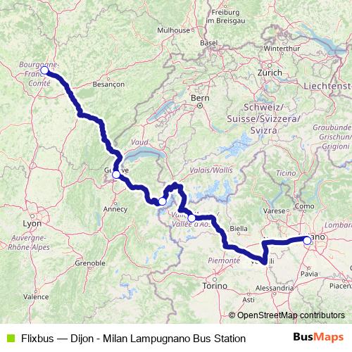 Flixbus bus Line Map