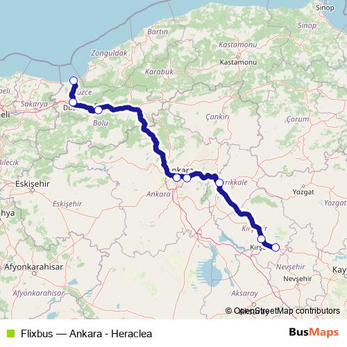Flixbus bus Line Map