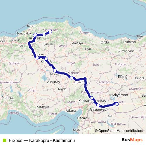 Flixbus bus Line Map