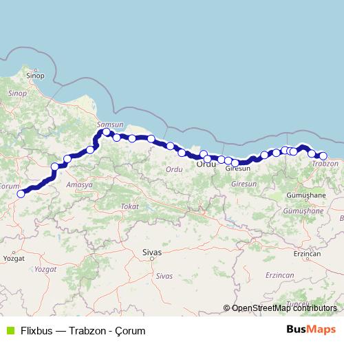 Flixbus bus Line Map