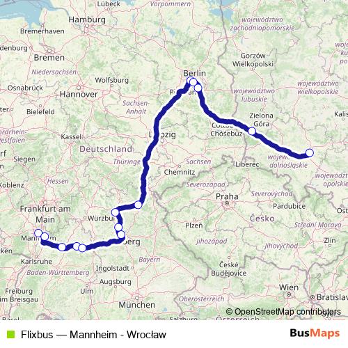 Flixbus bus Line Map