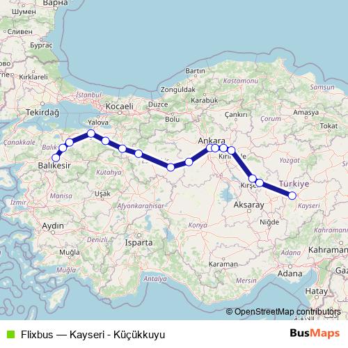 Flixbus bus Line Map