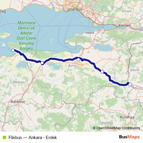 Flixbus bus Line Map