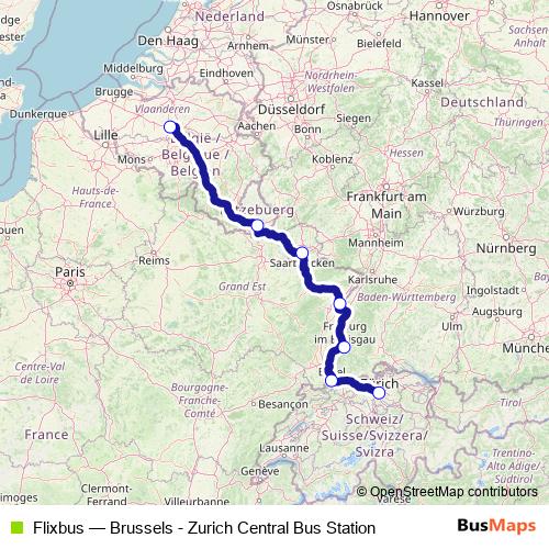 Flixbus bus Line Map