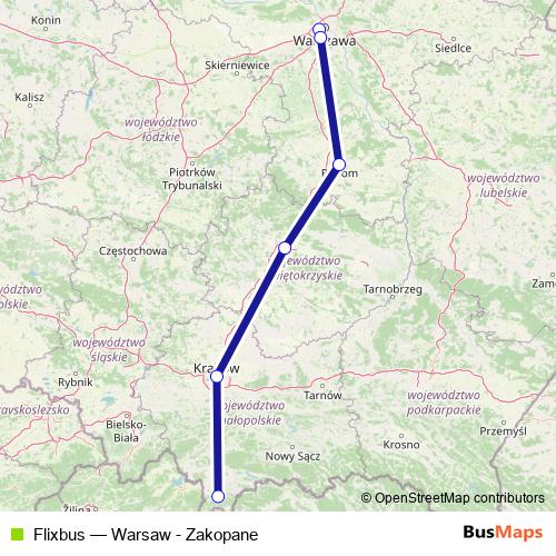 Flixbus bus Line Map