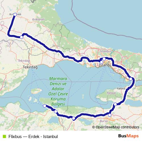 Flixbus bus Line Map