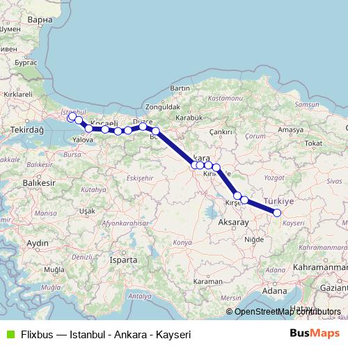 Flixbus bus Line Map