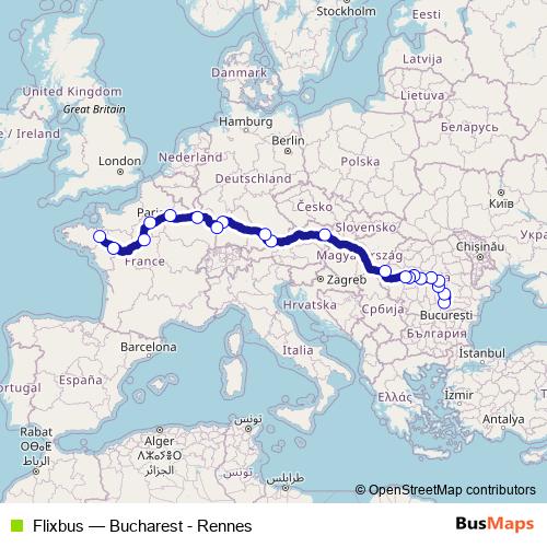 Flixbus bus Line Map