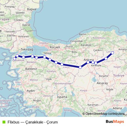 Flixbus bus Line Map