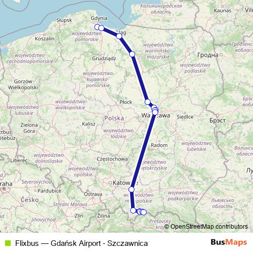 Flixbus bus Line Map