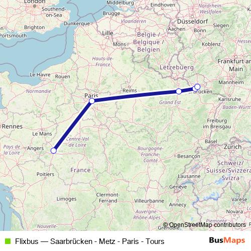 Flixbus bus Line Map