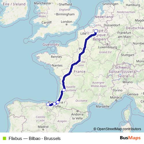 Flixbus bus Line Map