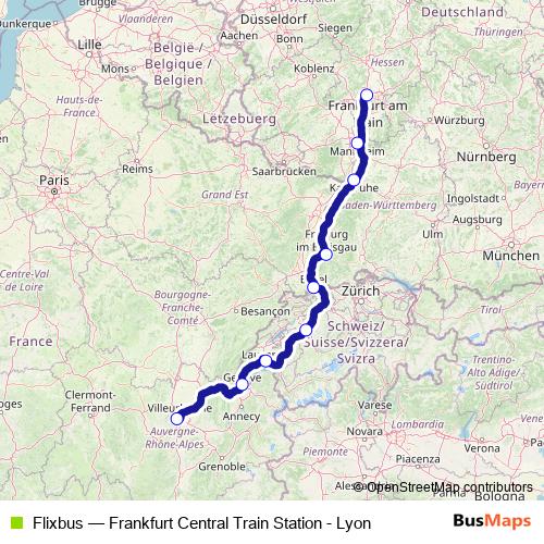 Flixbus bus Line Map