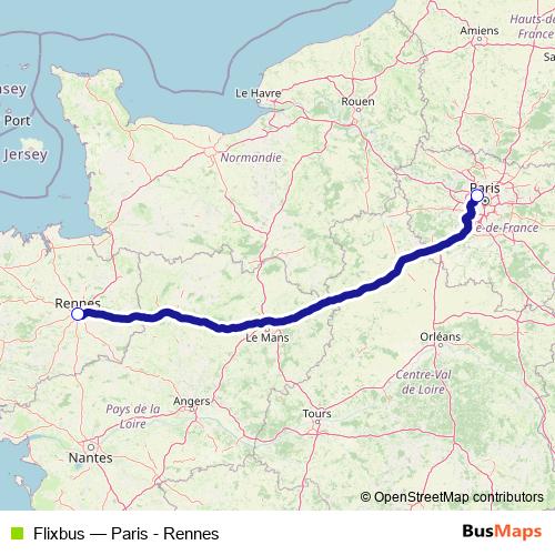 Flixbus bus Line Map