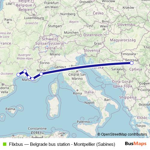 Flixbus bus Line Map