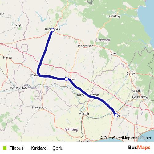 Flixbus bus Line Map