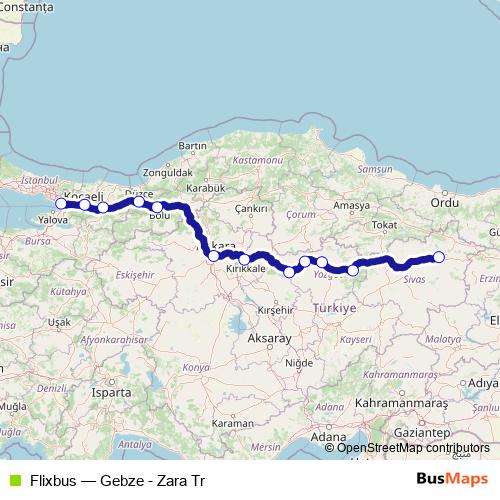Flixbus bus Line Map