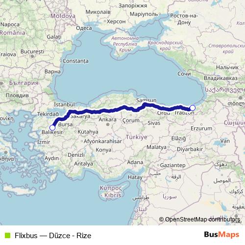 Flixbus bus Line Map