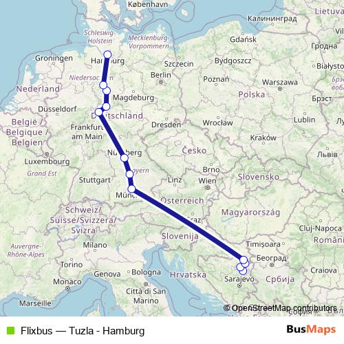 Flixbus bus Line Map