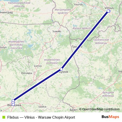 Flixbus bus Line Map