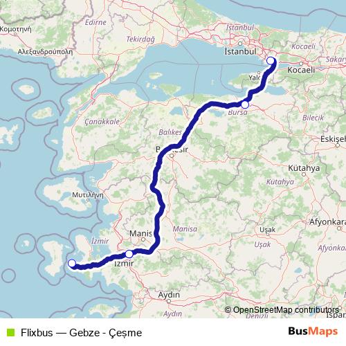 Flixbus bus Line Map