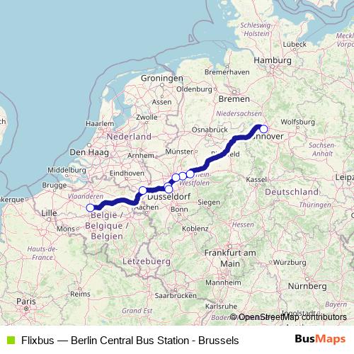 Flixbus bus Line Map