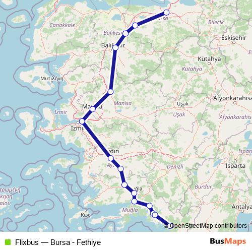 Flixbus bus Line Map