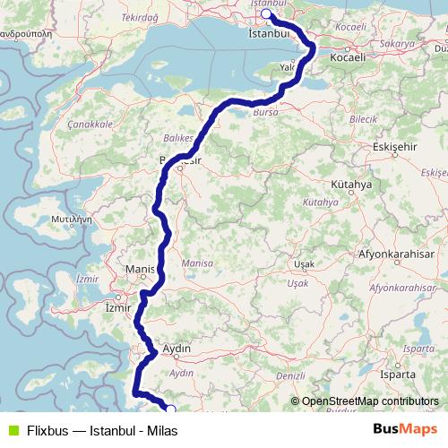 Flixbus bus Line Map