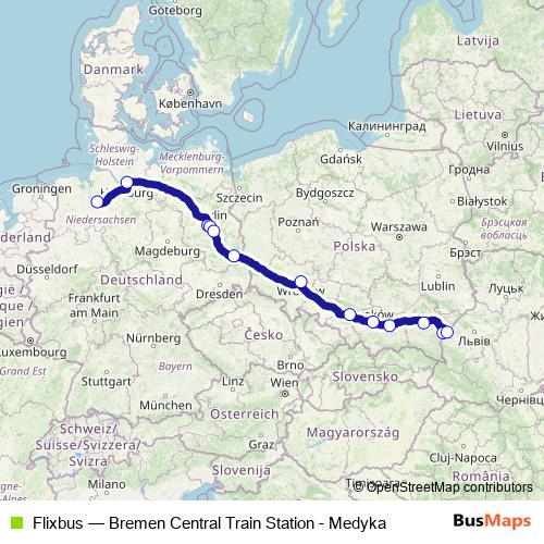Flixbus bus Line Map