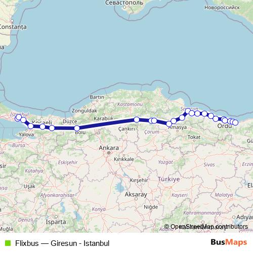 Flixbus bus Line Map