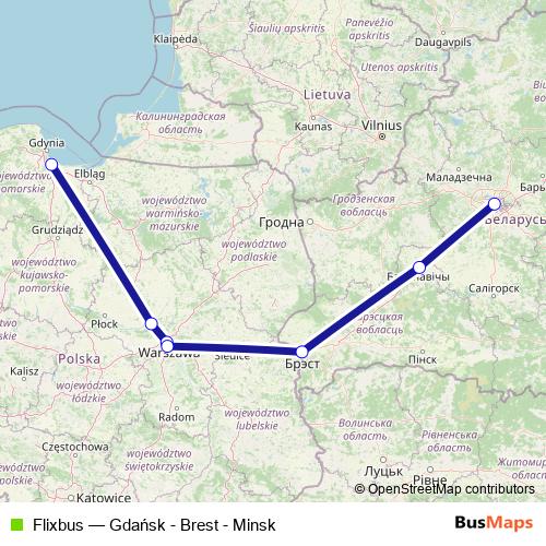 Flixbus bus Line Map