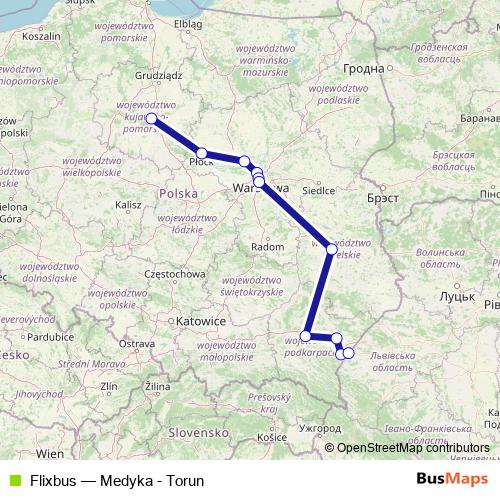 Flixbus bus Line Map
