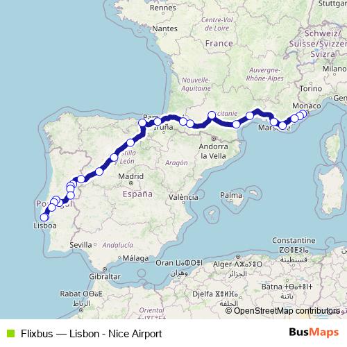 Flixbus bus Line Map