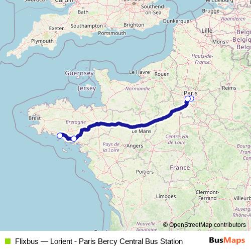 Flixbus bus Line Map