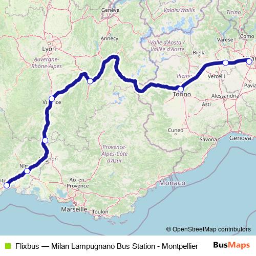 Flixbus bus Line Map