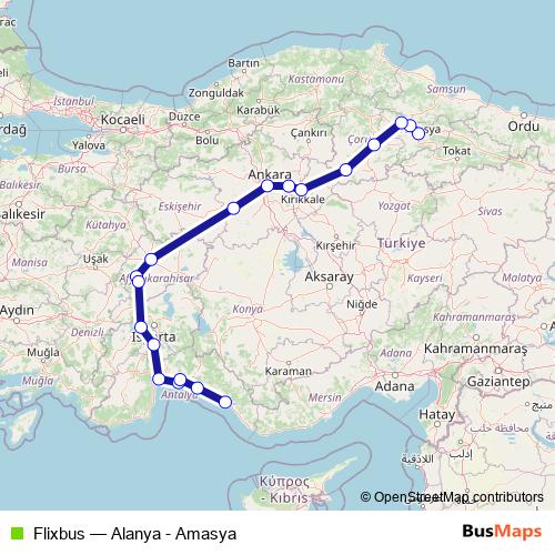 Flixbus bus Line Map