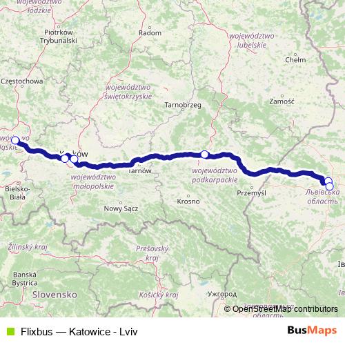 Flixbus bus Line Map