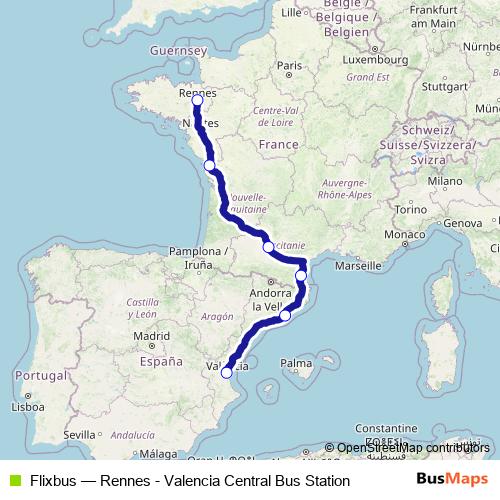 Flixbus bus Line Map