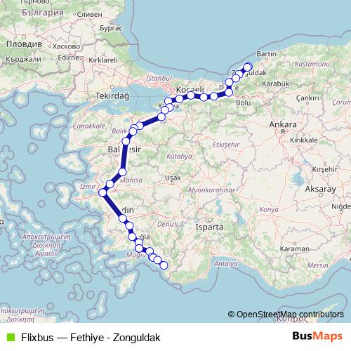 Flixbus bus Line Map