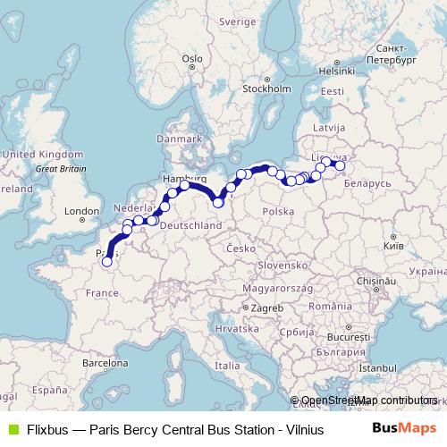 Flixbus bus Line Map