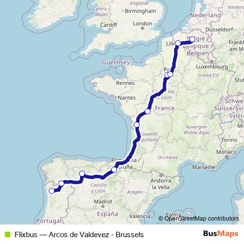 Flixbus bus Line Map