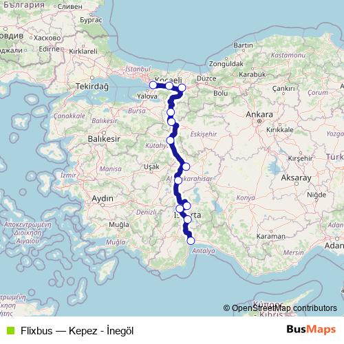 Flixbus bus Line Map