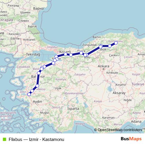 Flixbus bus Line Map
