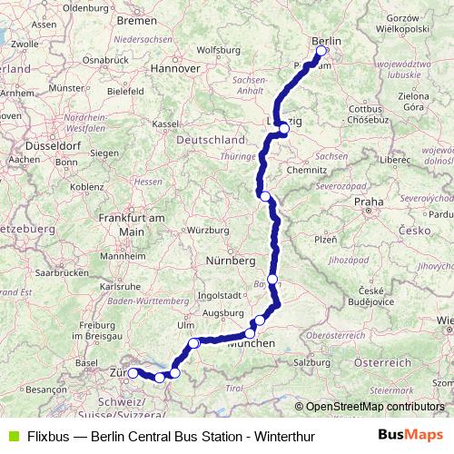 Flixbus bus Line Map
