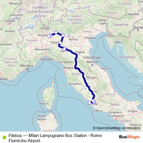 Flixbus bus Line Map