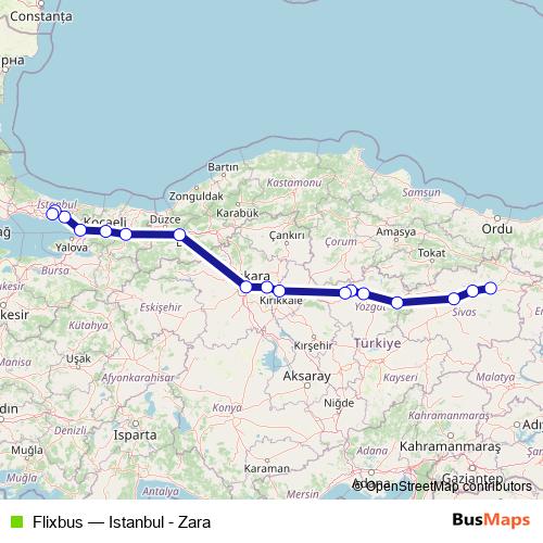 Flixbus bus Line Map