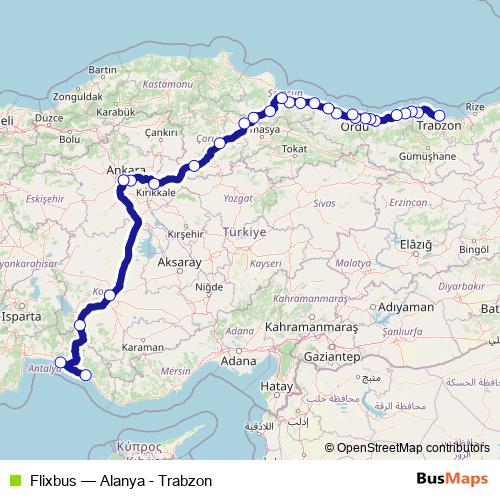 Flixbus bus Line Map