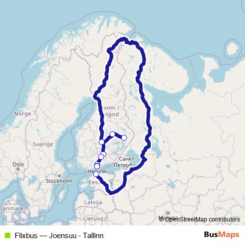 Flixbus bus Line Map