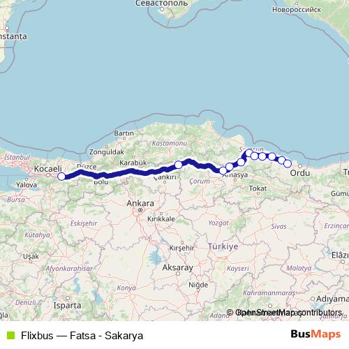 Flixbus bus Line Map