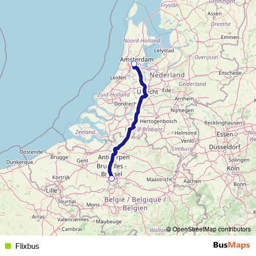 Flixbus bus Line Map